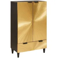 VidaXL Beistellschrank mit Tür Schwarz und Gold 60 x