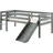 Vipack Hochbett Pino mit Rutsche 90 x 200 cm Kiefer massiv grau lackiert
