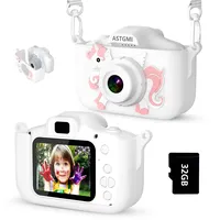 ASTGMI Kamera für Kinder, 2,0 Zoll / 5,4 cm (2,0 Zoll), Digitalkamera, Mini-Kamera, Kinder, wiederaufladbar, Camcorder, Geschenk, Spielzeug, Mädchen, Jungen, 3 bis 10 Jahre, HD-Video 1080p