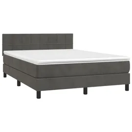 vidaXL Boxspringbett 140 x 200 cm Dunkelgrau