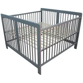 Micoland Kinderbett Zwillingsbett 120 x 120 cm massiv grau