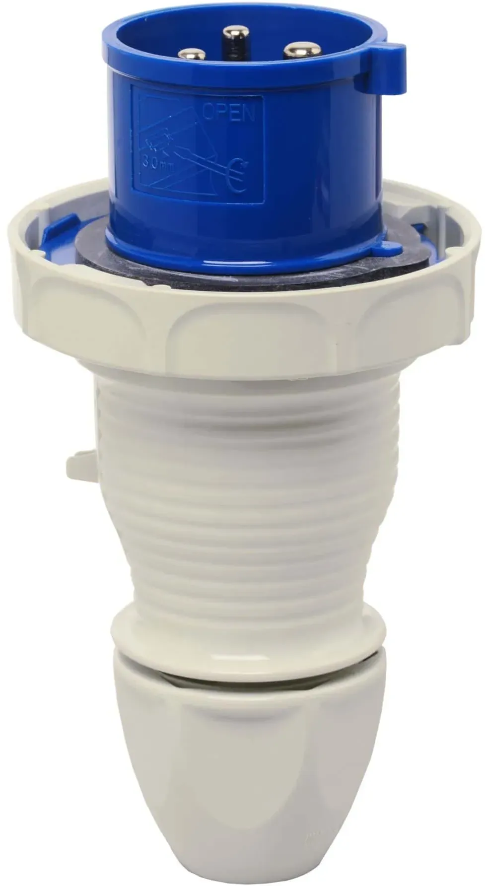 Walther Electric 239306SL Wasserdichter Stecker, 32A, 3P, 6h schraubenlos und mit außenliegender Kabelverschraubung