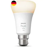 Philips Hue Intelligente Glühbirne, Weiß, B22-Bajonettsockel, 1100 Lumen (Entspr