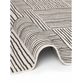 Ted Baker Flachgewebe Teppich Nightingale - Wendeteppich Outdoor geeignet, Pflegeleichter Wohnzimmerteppich, Modern, Kariert Muster für Wohnzimmer, Terrasse, Esszimmer - Schwarz Weiß, 200x300 cm