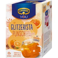Krüger GLITZERISTA Punsch Orange-Wintergewürz, mit echtem Glitzer-Schimmer, 200g (10x 20g Sachets)