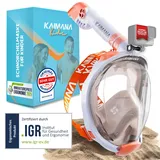 Die Preisgekrönte KAIMANA® Schnorchelmaske Kinder inkl. Tragetasche - absolut CO2 sichere Tauchmaske Kinder - Tauchermaske Kinder - Taucherbrille Kinder 4 Jahre - Kinder Schnorchelmaske