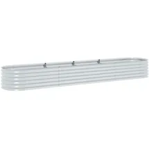 vidaXL Garten-Hochbeet verzinkter Stahl 400 x 80 x 44 cm Silber