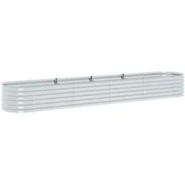 vidaXL Garten-Hochbeet verzinkter Stahl 400 x 80 x 44 cm Silber