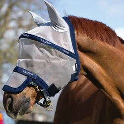 Horseware Rambo Plus Fly Mask Untreated - Silver, Small Pony