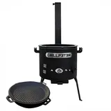 Grillpeter Utschak Set Asamat mit Kazan 15 Liter Gusseisen mit Grilldeckel