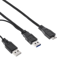InLine USB 3.0 Y-Kabel 2x A/Micro B, 1.5m (35415Y)