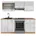 Vicco Küchenzeile R-Line 200 cm Weiß Hochglanz