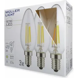 Müller-Licht LED-Kerze 4W E14 3er Pack (400291)