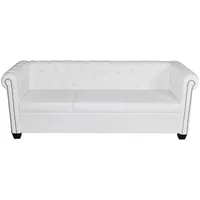 VidaXL Chesterfield-Sofa 3-Sitzer Kunstleder Weiß