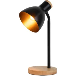 NÄVE Schreibtischlampe "Marie", schwarz, H: 36,50cm, Lampen, Fuß und Schirm z.T. aus Holz, Schirm flexibel beweglich, E14