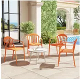 Outsunny Gartenstuhl 57 x 57 x 78 cm rot 4 St.