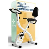 SportPlus SP-HT-1300-W-iE Heimtrainer Fahrrad klappbar - Hometrainer Fahrrad klappbar - extra leiser Hometrainer für zuhause - Faltbares Fitnessbike - Ergometer Heimtrainer mit Rückenlehne - Bis 100kg