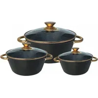 Rosa Gold Kochtopfset Brattopf 6 tlg. Topf Induktion Marmor