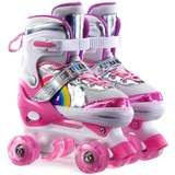 Sumeber Rollschuhe Kinder Verstellbar Rollschuhe mit Leuchtenden Rädern Roller Skates für Mädchen Unisex Outdoor/Indoor Inliner Skates für Kinder Anfänger Geburtstagsgeschenk