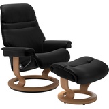 Stressless Relaxsessel STRESSLESS Sunrise Sessel Gr. Leder BATICK, Rela x funktion-Drehfunktion-PlusTMSystem-Gleitsystem, B/H/T: 75 cm x 100 cm x 73 cm, schwarz (black batick) Lesesessel und Relaxsessel