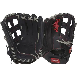 Rawlings Renegade Adult Ball Glove | Baseball/Slowpitch Softball | Multiple Styles Handschuh, 33 cm, Pro H-Web | Schwarz/Grau, 13" | Outfield