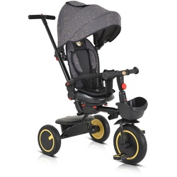 Byox Dreirad Tricycle Orion faltbar, PU-Reifen, drehbarer Sitz, Schiebestange gelb
