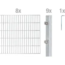 GAH Alberts Alberts Komplettset Doppelstabmattenzaun feuerverzinkt, 2 m, Matten, Höhe 200 cm, Länge 16 m