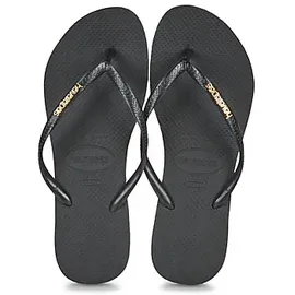 HAVAIANAS Zehentrenner SLIM LOGO METALLIC in Schwarz, /