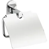 WENKO Power-Loc® Toilettenpapierhalter mit Deckel Puerto Rico - Befestigen ohne Bohren, Zinkdruckguss, 13.5 x 14 x 6.5 cm, Chrom