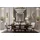 Casa Padrino Luxus Art Deco Esszimmer Stuhl Set Beige / Dunkelbraun Hochglanz - Küchen Stühle 6er Set - Edle Art Deco Esszimmer Möbel