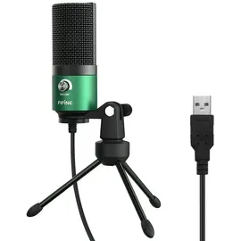 Fifine Mikrofon USB Kondensator Mikrofon Streaming mit Ständer PC Mac grün
