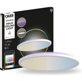 Calex Smart LED Deckenleuchte Halo, 40 cm, RGB-Farben & kalt- bis warmweiß Licht, dimmbar, WLAN App- & Sprachsteuerung, Weiß