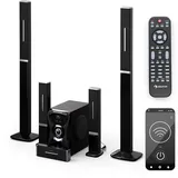 Auna Areal 825 5.1 Wireless Soundsystem Bluetooth 120 W mit Karaoke-Funktion kabellose Rear-Lautsprecher Schwarz
