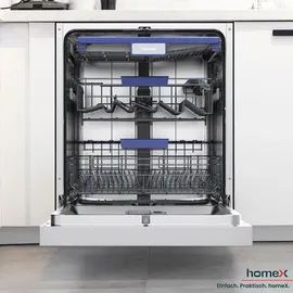 Homex DWSI601442A Geschirrspüler (teilintegrierbar, 598 mm, Silber)