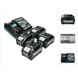 Makita Power Source Kit 40 V max. mit 4x BL 4040 Akku 4,0 Ah XGT ( 4x 191B26-6 + DC 40 RA Schnell Ladegerät XGT LXT ( 191E07-8 )