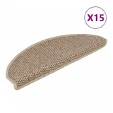 vidaXL Treppenmatten Selbstklebend Sisal-Optik 15 Stk. 65x21x4 cm Sand