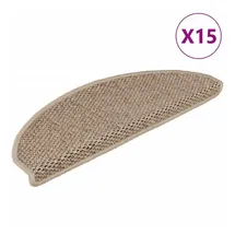 vidaXL Treppenmatten Selbstklebend Sisal-Optik 15 Stk. 65x21x4 cm Sand