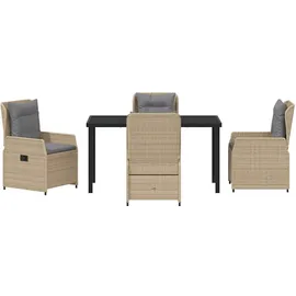vidaXL Garten Essgruppe Beige Poly-Rattan