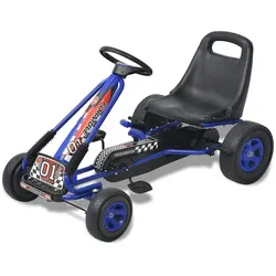 Pedal Go-Kart mit verstellbarem Sitz Blau