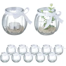 Relaxdays Windlicht 12er Set Glas Transparent