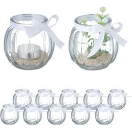 Relaxdays Windlicht 12er Set Glas Transparent