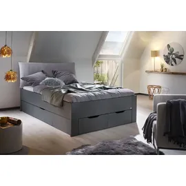 Rauch Stauraumbett RAUCH "Aditio", grau (graumetallic), B:146cm H:107cm L:208cm, Betten, Stauraumbett, inklusive Kopfteil und Schubkästen