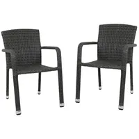 Garden Pleasure Getafe Stapelstuhl  57 x 60 x 82 cm dunkelgrau 2 St.