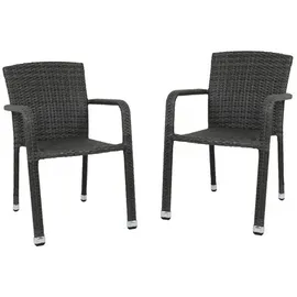 Garden Pleasure Getafe Stapelstuhl  57 x 60 x 82 cm dunkelgrau 2 St.