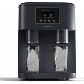 Klarstein Eiswürfelmaschine für Zuhause Camping Gastro, Schnelle Mini-Eiswürfelmaschine Klein, Profi Eismaschine für Crushed Eis, Große & Kleine Eiswürfel,