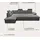 ed exciting design Wohnlandschaft Webstoff U-Form 3-Sitzer Grau