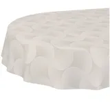 ANRO Tischdecke abwaschbar Tischtuch Baumwolle Polyester wasserabweisend (Einzelstück 1-tlg), Schmutzabweisend Geometrie Beige Oval 160x140cm beige Oval | 140 cm x 160 cm