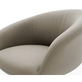 DeLife Freischwinger Vinka-Flex mit Armlehnen Echt-Leder Schlamm Freischwinger flach Effektfinish Titan Taschenfederkern,