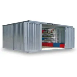 FLADAFI® Materialcontainer- Kombination MC 1540 Verzinkt, zerlegt mit Holzfußboden