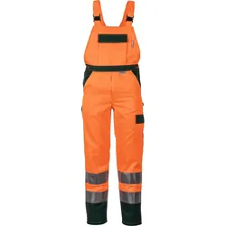 Warnschutz Latzhose "KONTRAST" - 42 - orange/grün